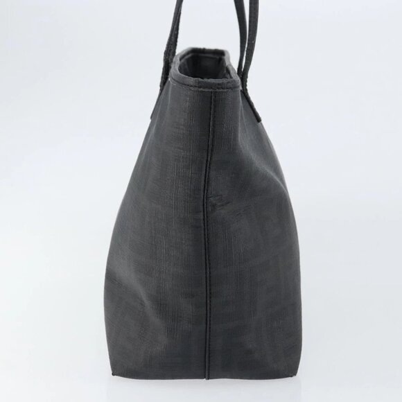 FENDI Zucca Canvas Tote Bag PVC Black Gold Auth 147011 - Picture 6 of 16